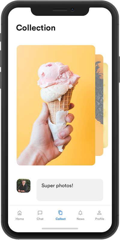 Mockup of App landing screen