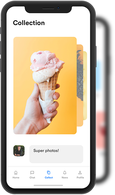 Mockup of App landing screen