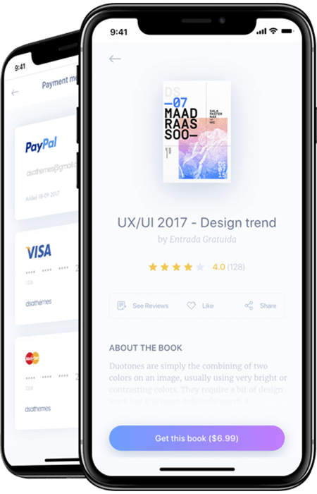 Mockup of App landing screen